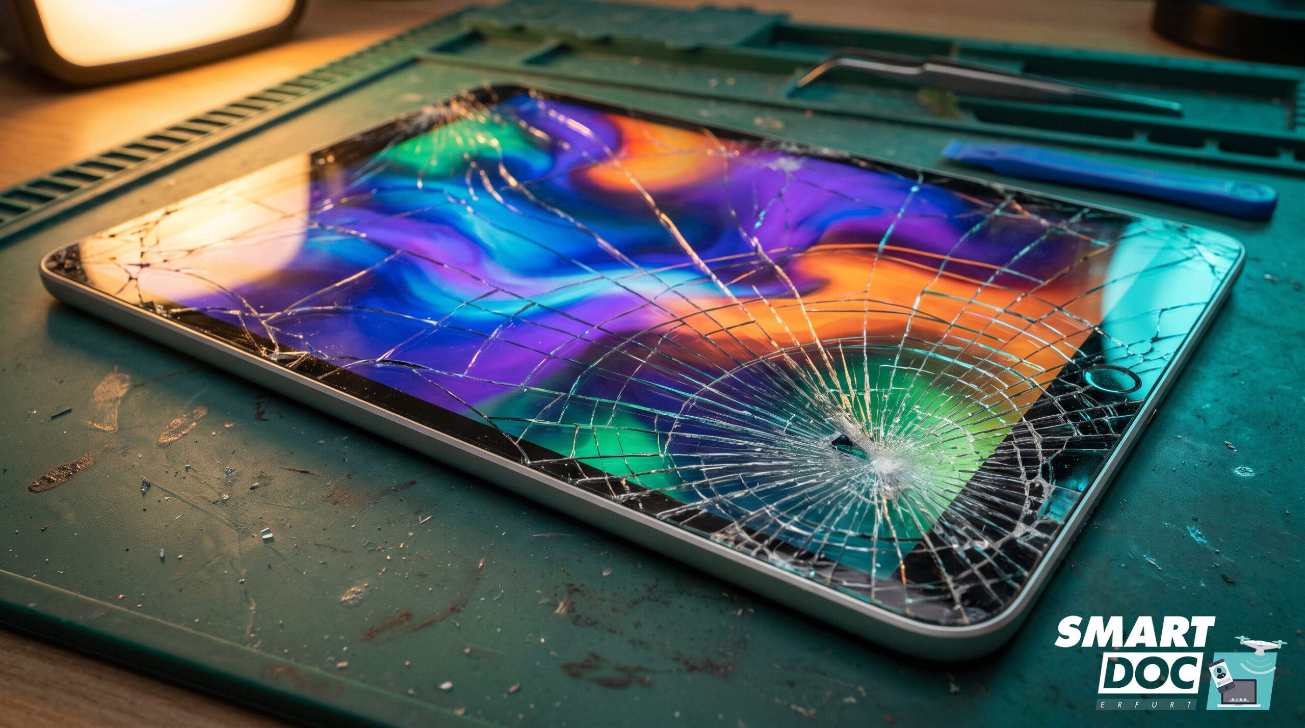Gesprungenes iPad-Glas bei intaktem Display – Glaswechsel statt kompletter Displayeinheit bei SmartDoc Erfurt